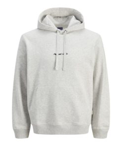JACK&JONES JORNORREBRO EMB SWEAT HOOD Vaaleanharmaa