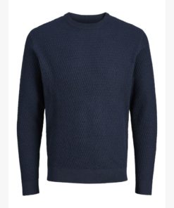 JACK&JONES JPRBLAREAGAN KNIT CREW NECK Tummansininen