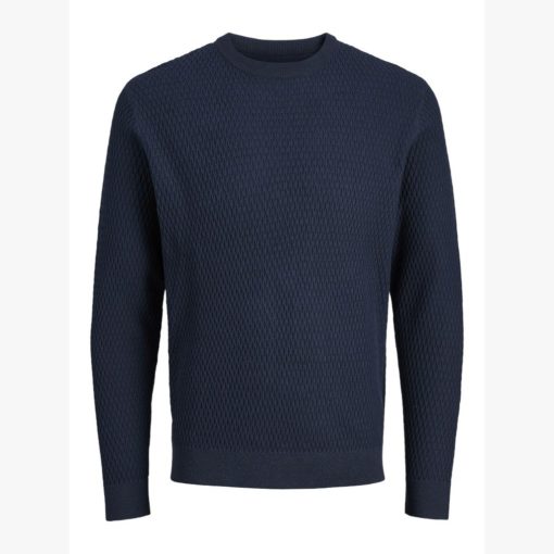 JACK&JONES JPRBLAREAGAN KNIT CREW NECK Tummansininen