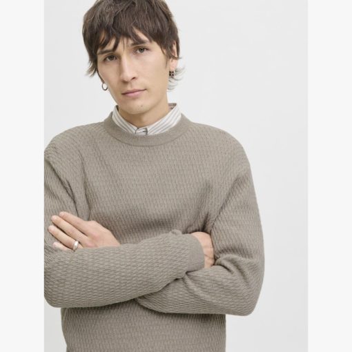 JACK&JONES JPRBLAREAGAN KNIT CREW NECK Vaaleanruskea - Image 2
