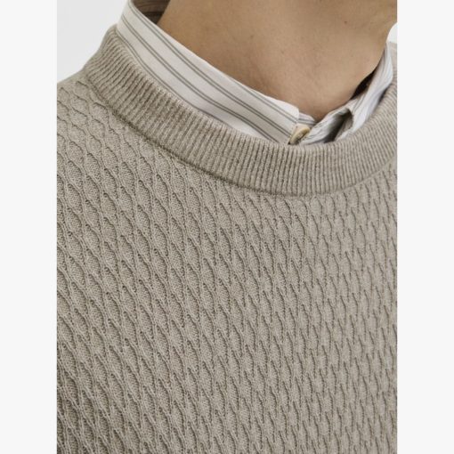 JACK&JONES JPRBLAREAGAN KNIT CREW NECK Vaaleanruskea - Image 3