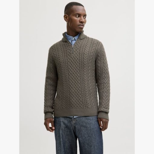 JACK&JONES JPRBLUSEAN KNIT CABLE HALF ZIP Havunvihreä - Image 2