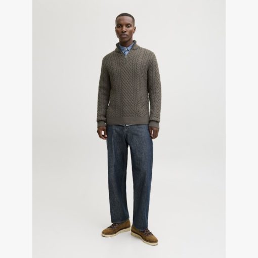 JACK&JONES JPRBLUSEAN KNIT CABLE HALF ZIP Havunvihreä - Image 4