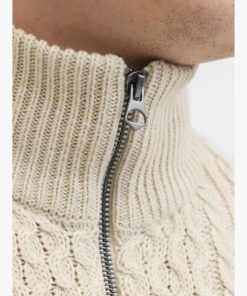 Alternative view of JACK&JONES JPRBLUSEAN KNIT CABLE HALF ZIP Beige