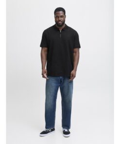 Alternative view of JACK&JONES JJEAUSTIN ZIP POLO SS PLUS Musta