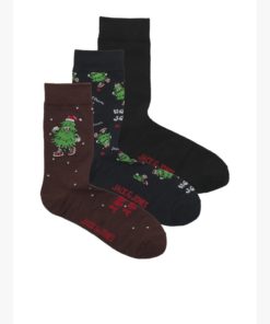 JACK&JONES JACJOLLY XMAS TREE SOCKS GIFTBOX Viininpunainen