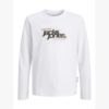 JACK&JONES JCOGRID BRANDING TEE LS CREW NECK JUNIOR Valkoinen