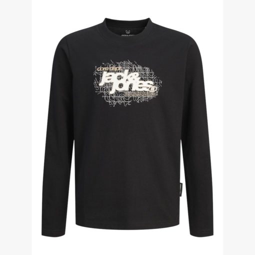 JACK&JONES JCOGRID BRANDING TEE LS CREW NECK JUNIOR Musta