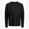 JACK&JONES JORBLEECKER BRANDING TEE LS Musta