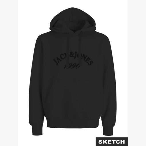 JACK&JONES JORBLEECKER BRANDING SWEAT HOOD Musta