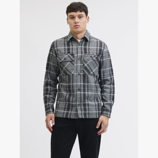 JACK&JONES JPRRAYLE MELANGE CHECK L/S OVERSHIRT Harmaa - Image 2