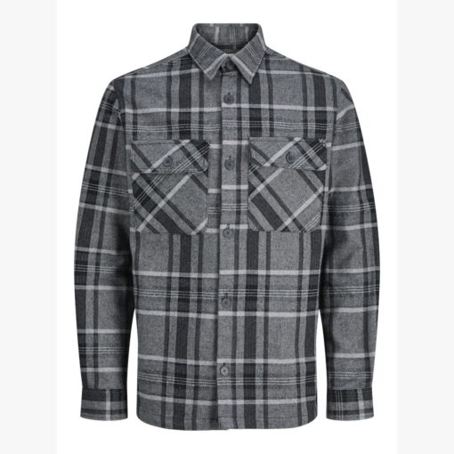 JACK&JONES JPRRAYLE MELANGE CHECK L/S OVERSHIRT Harmaa