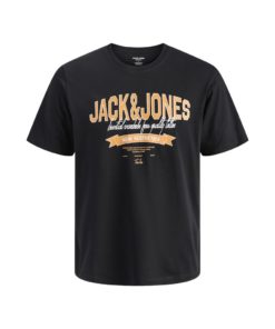JACK&JONES JJELOGO TEE SS O-NECK Musta