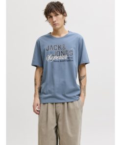 JACK&JONES JJELOGO TEE SS O-NECK BLUE MIRAGE
