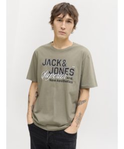 JACK&JONES JJELOGO TEE SS O-NECK VETIVER