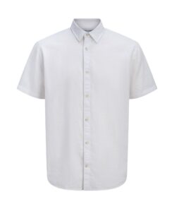 JACK&JONES JJESUMMER LINEN BLEND SHIRT S/S Valkoinen