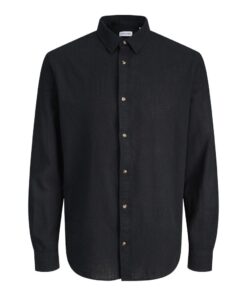 JACK&JONES JJESUMMER LINEN BLEND SHIRT L/S Musta