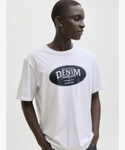 Alternative view of JACK&JONES JJEDOWER DENIM TEE SS O-NECK Valkoinen