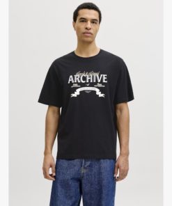 JACK&JONES JJEDOWER DENIM TEE SS O-NECK Musta