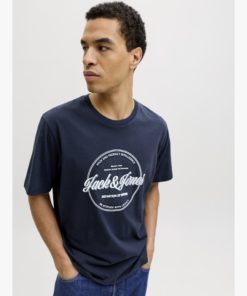 Alternative view of JACK&JONES JJEDOWER DENIM TEE SS O-NECK Tummansininen