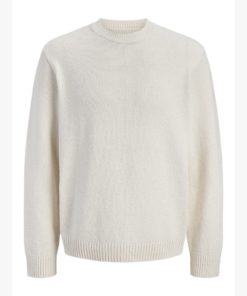 JACK&JONES JORNORREBRO CATSKILLS KNIT CREW NECK Luonnonvalkoinen