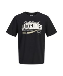 JACK&JONES JJELOGO TEE SS O-NECK 2 COL Musta