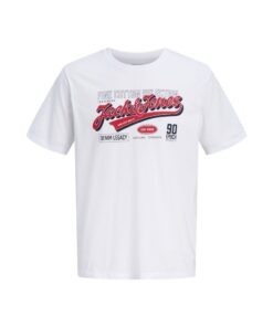 JACK&JONES JJELOGO TEE SS O-NECK 2 COL Valkoinen
