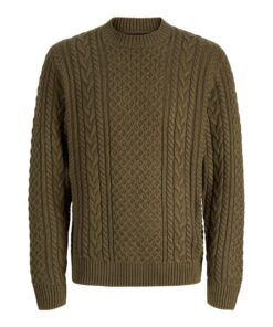 JACK&JONES JPRBLUCALLUM CABLE KNIT CREW NECK Havunvihreä