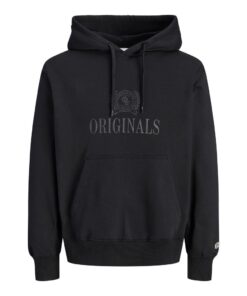 JACK&JONES JORFREDERIKSBERG MONOGRAM SWEAT HOOD Musta