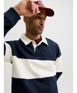 Alternative view of JACK&JONES JORFREDERIKSBERG BLOCKING SWEAT POLO Tummansininen