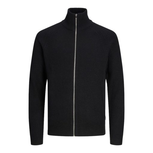 JJPANNEL KNIT ZIP CARDIGAN Musta