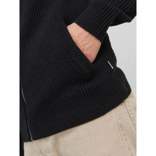 JJPANNEL KNIT ZIP CARDIGAN Musta - Image 7