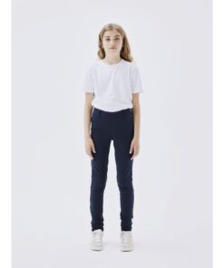 Alternative view of NAME IT NKFJAVI SOLID SWE LEGGING Tummansininen