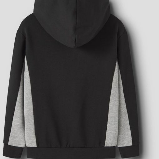 NAME IT NKMLENNO LS NREG SWEAT CARD WH Musta - Image 2