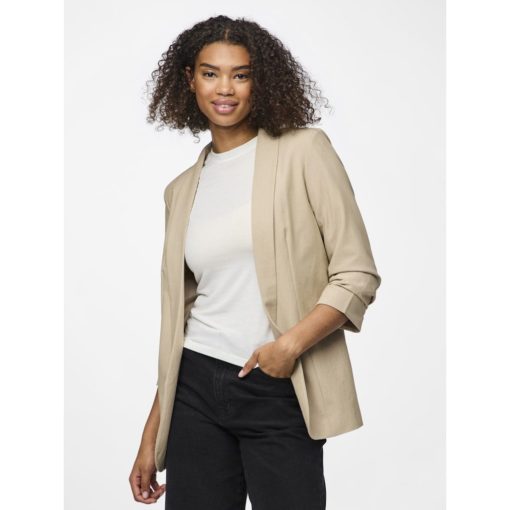 PIECES PCBOSELLA 3/4 BLAZER Beige - Image 2