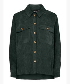 PIECES PCEFFI LS SHIRT WVN Havunvihreä