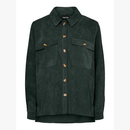 PIECES PCEFFI LS SHIRT WVN Havunvihreä