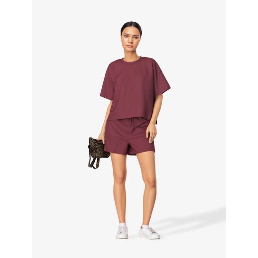 PIECES PCCHILLI SUMMER HW SHORTS Viininpunainen - Image 2