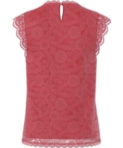 Alternative view of PIECES PCOLLINE SL LACE TOP GARNET