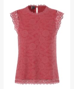 PIECES PCOLLINE SL LACE TOP GARNET