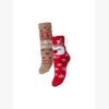 PIECES PCJOY XMAS FLUFFY SOCKS 2-PACK Punainen