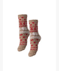 PIECES PCJOY XMAS FLUFFY SOCKS 2-PACK Ruskea