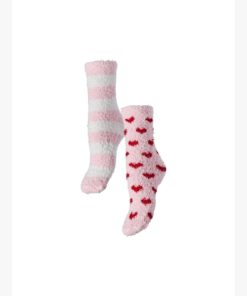 PIECES PCJOY XMAS FLUFFY SOCKS 2-PACK Pinkki
