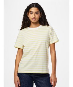 Alternative view of PIECES PCRIA SS TEE STRIPES Keltaraita