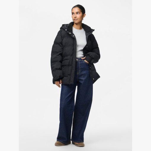 PIECES PCNORMA PUFFER JACKET Musta - Image 4