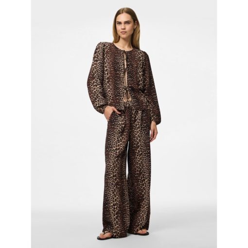 PIECES PCTIFFANY HW WIDE PANTS WNV Ruskea kuosi - Image 3