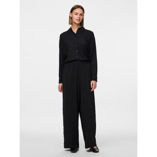 PIECES PCTIFFANY HW WIDE PANTS WNV Musta - Image 5