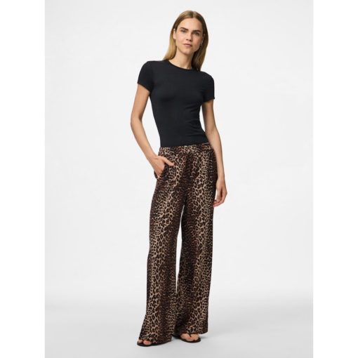 PIECES PCTIFFANY HW WIDE PANTS WNV Ruskea kuosi - Image 4