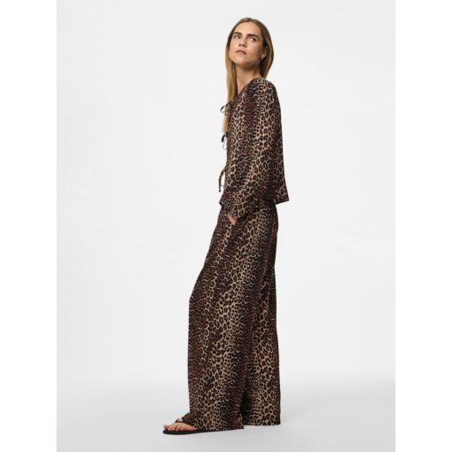 PIECES PCTIFFANY HW WIDE PANTS WNV Ruskea kuosi - Image 6