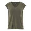PIECES PCKAMALA LACE V-NECK TEE Havunvihreä